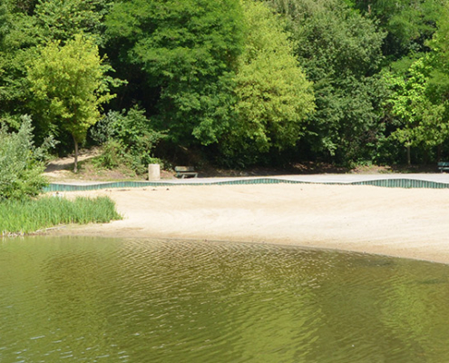 Plages de sable et d'herbe sur le site le Watissart